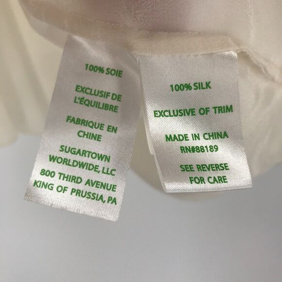 Lilly Pulitzer Cami Tank Womens XS Ivory Silk Ruffled V Neck Tasseled Boho - Picture 7 of 11